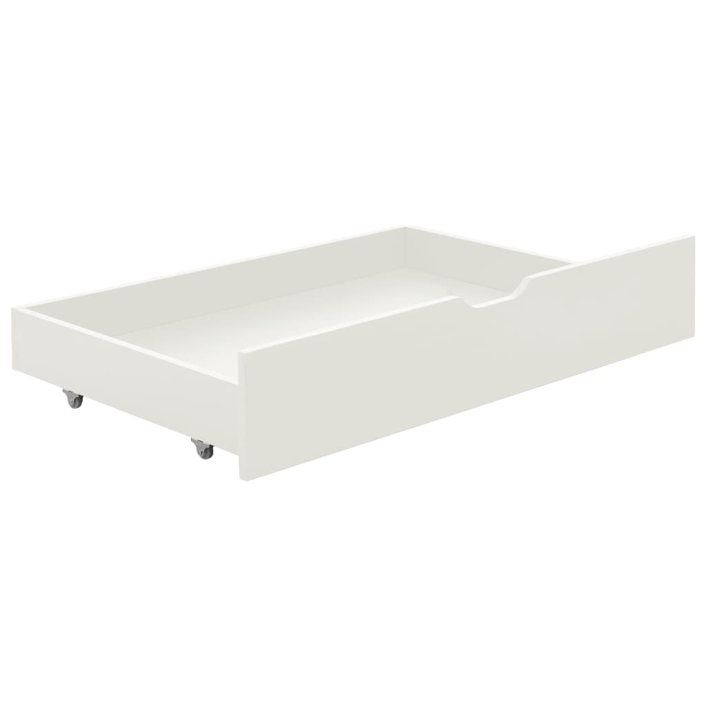 Bed Frame with 2 Drawers without Mattress White 90x200 cm