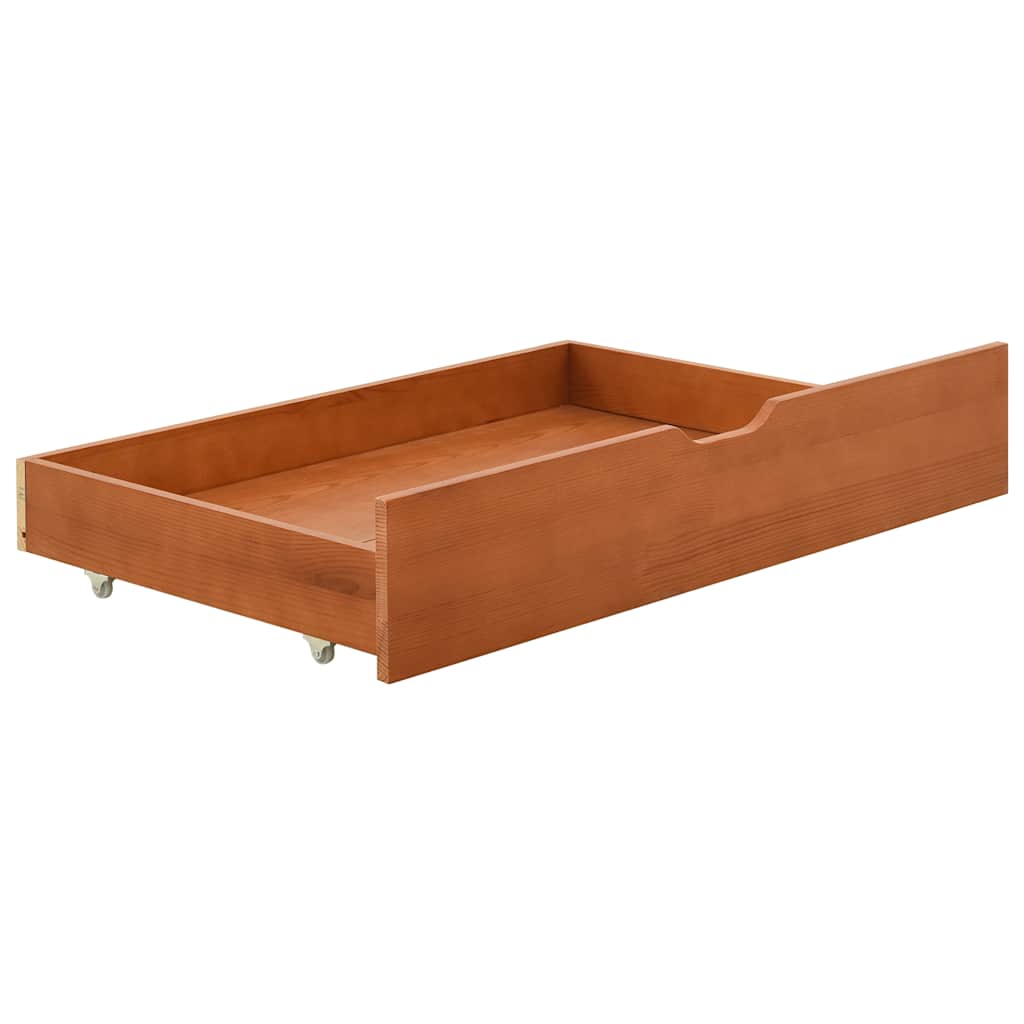 Bed Frame with 2 Drawers without Mattress Honey Brown 90x200 cm