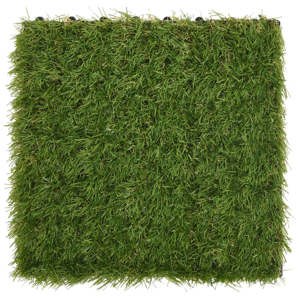 Artificial Grass Tiles 11 pcs Green 30x30 cm