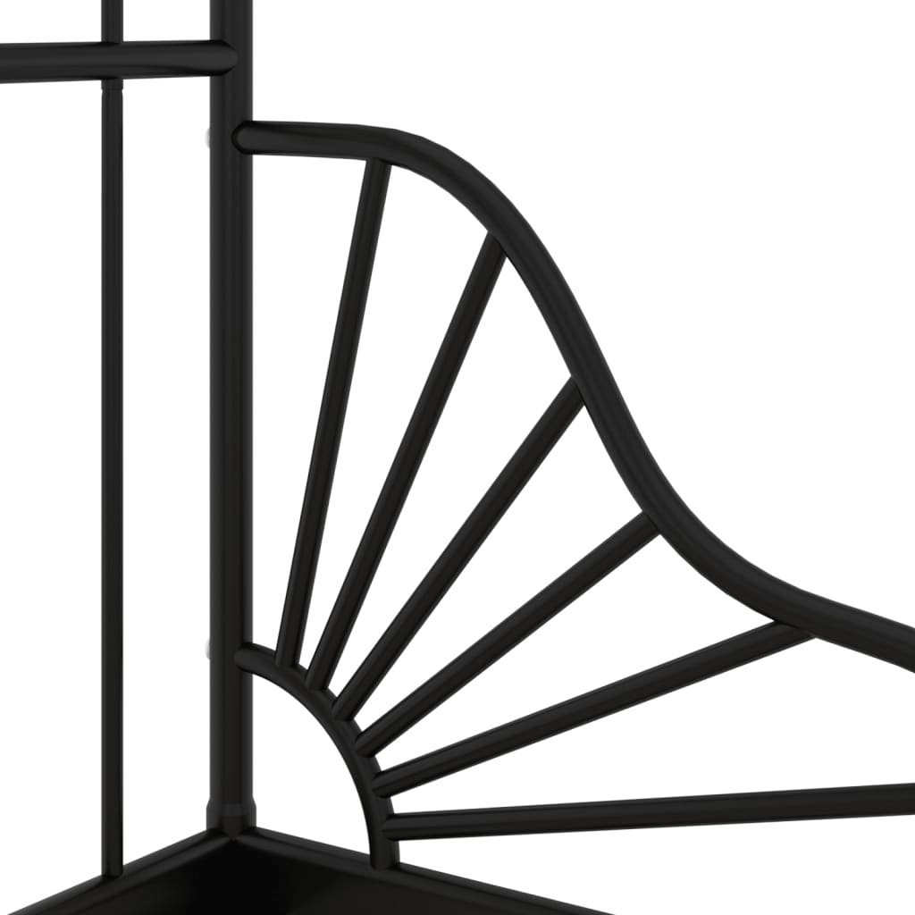 Extendable Bed Frame without Mattress Black Metal 80x130/200 cm