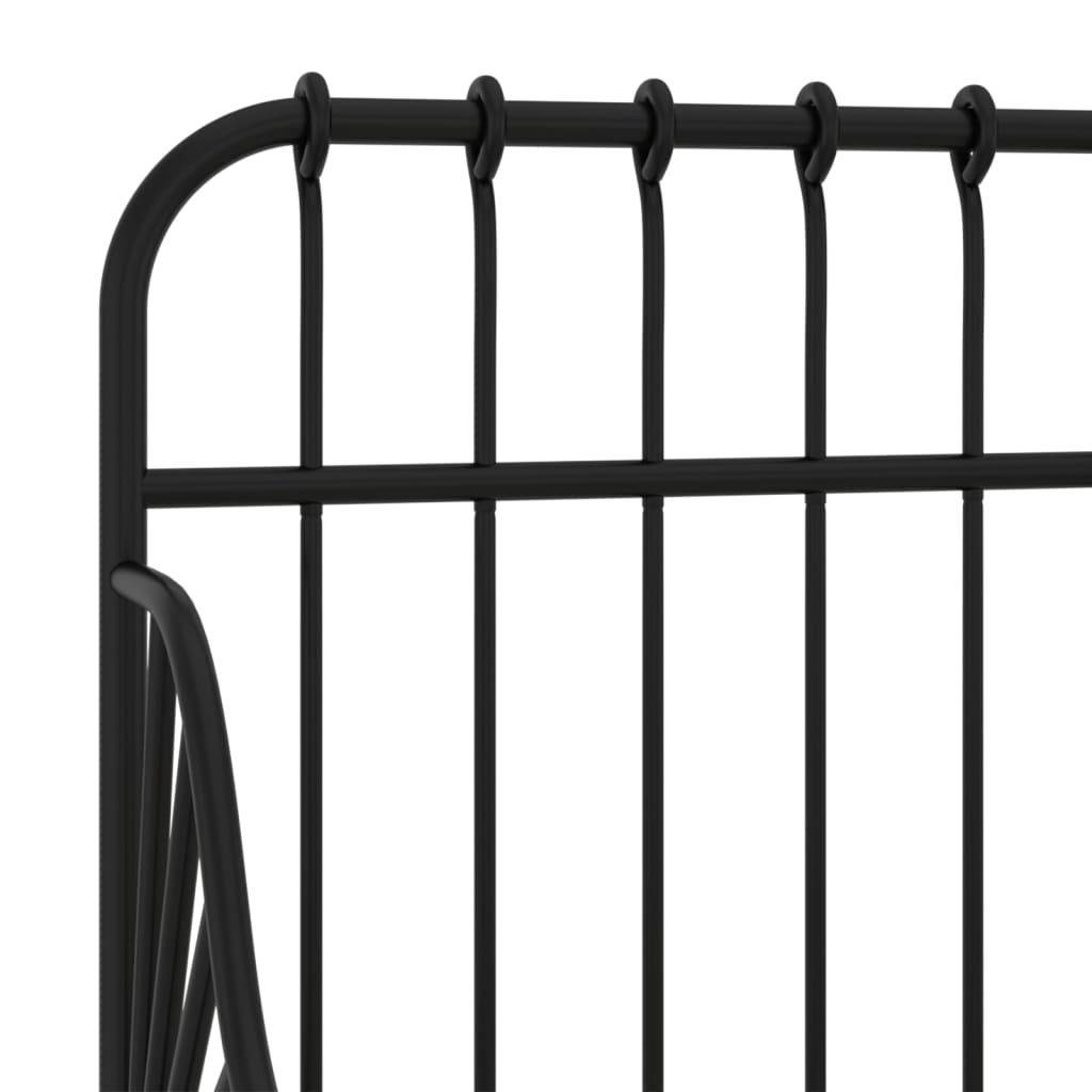Extendable Bed Frame without Mattress Black Metal 80x130/200 cm