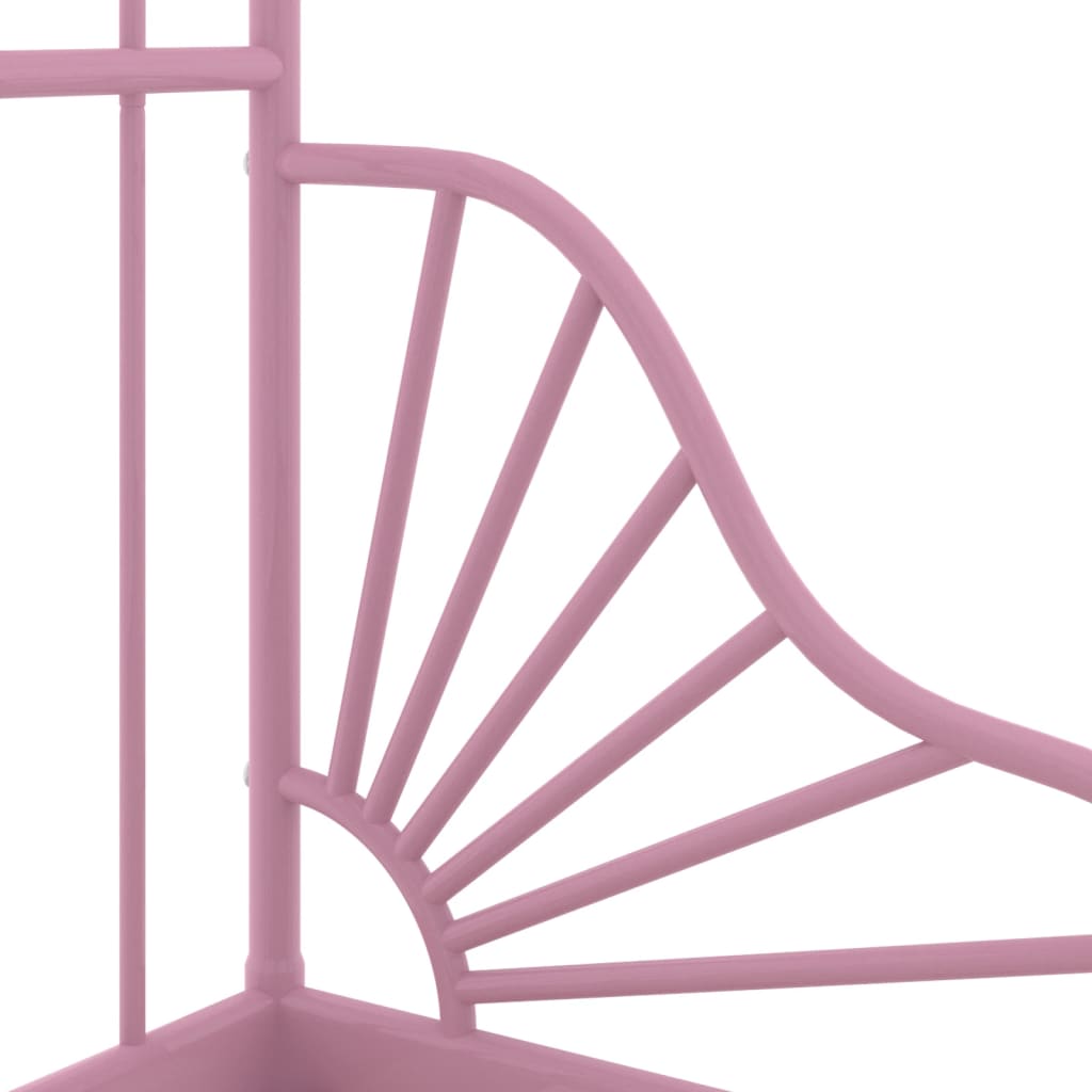 Extendable Bed Frame without Mattress Pink Metal 80x130/200 cm