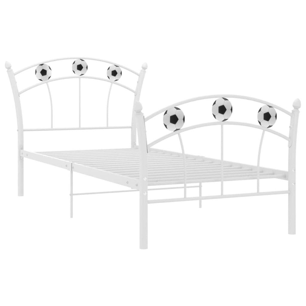 Bed Frame without Mattress White Metal 90x200 cm