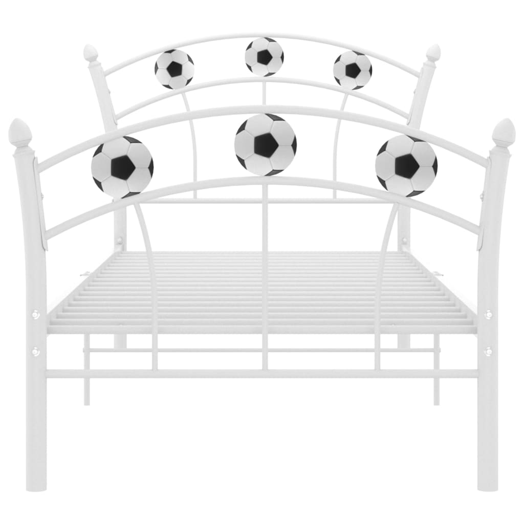 Bed Frame without Mattress White Metal 90x200 cm