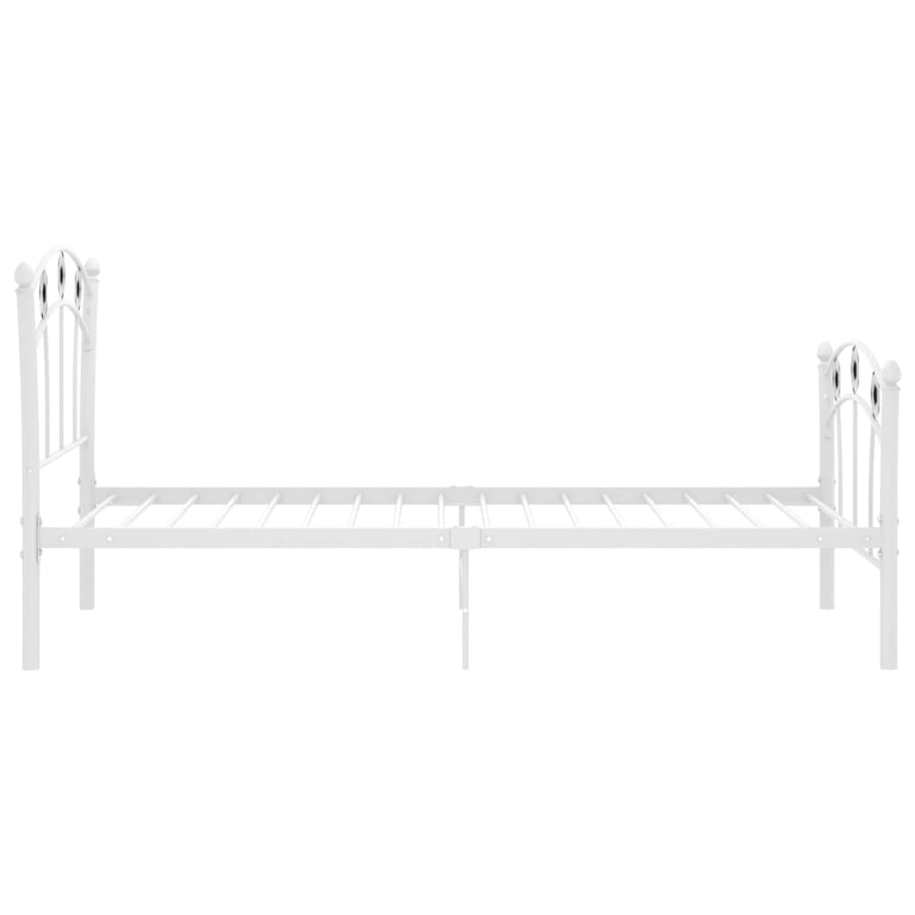 Bed Frame without Mattress White Metal 90x200 cm