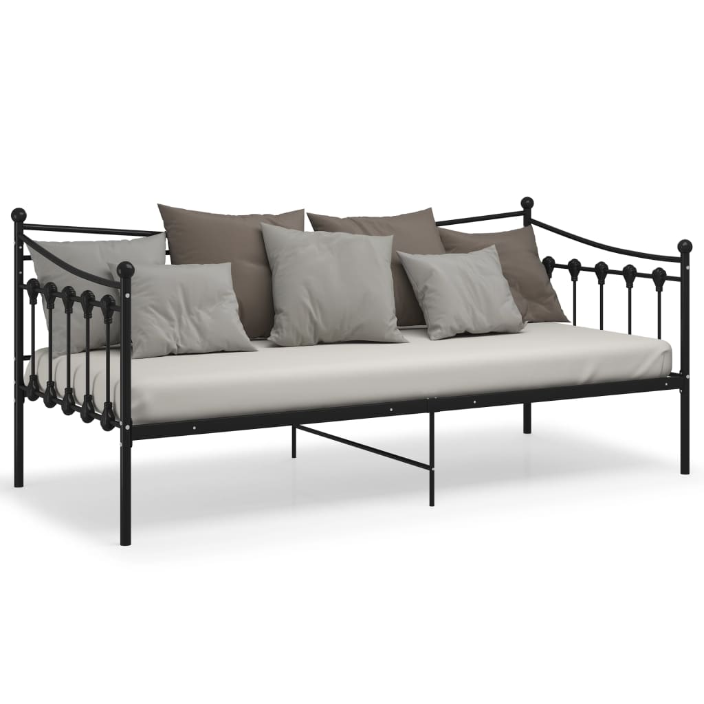 Sofa Bed Frame without Mattress Black Metal 90x200 cm