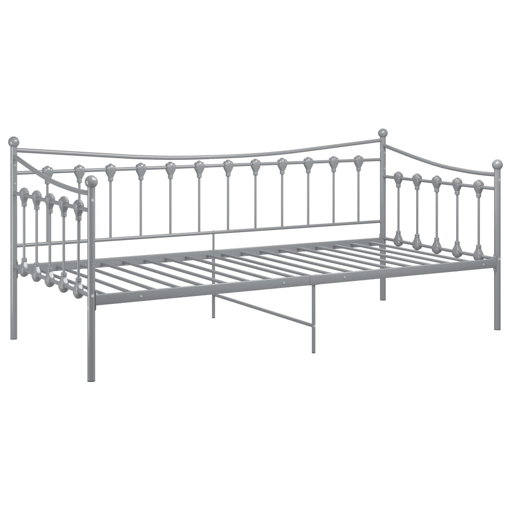 Sofa Bed Frame without Mattress Grey Metal 90x200 cm