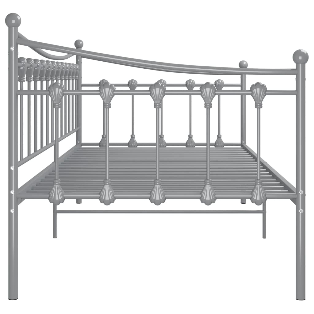 Sofa Bed Frame without Mattress Grey Metal 90x200 cm
