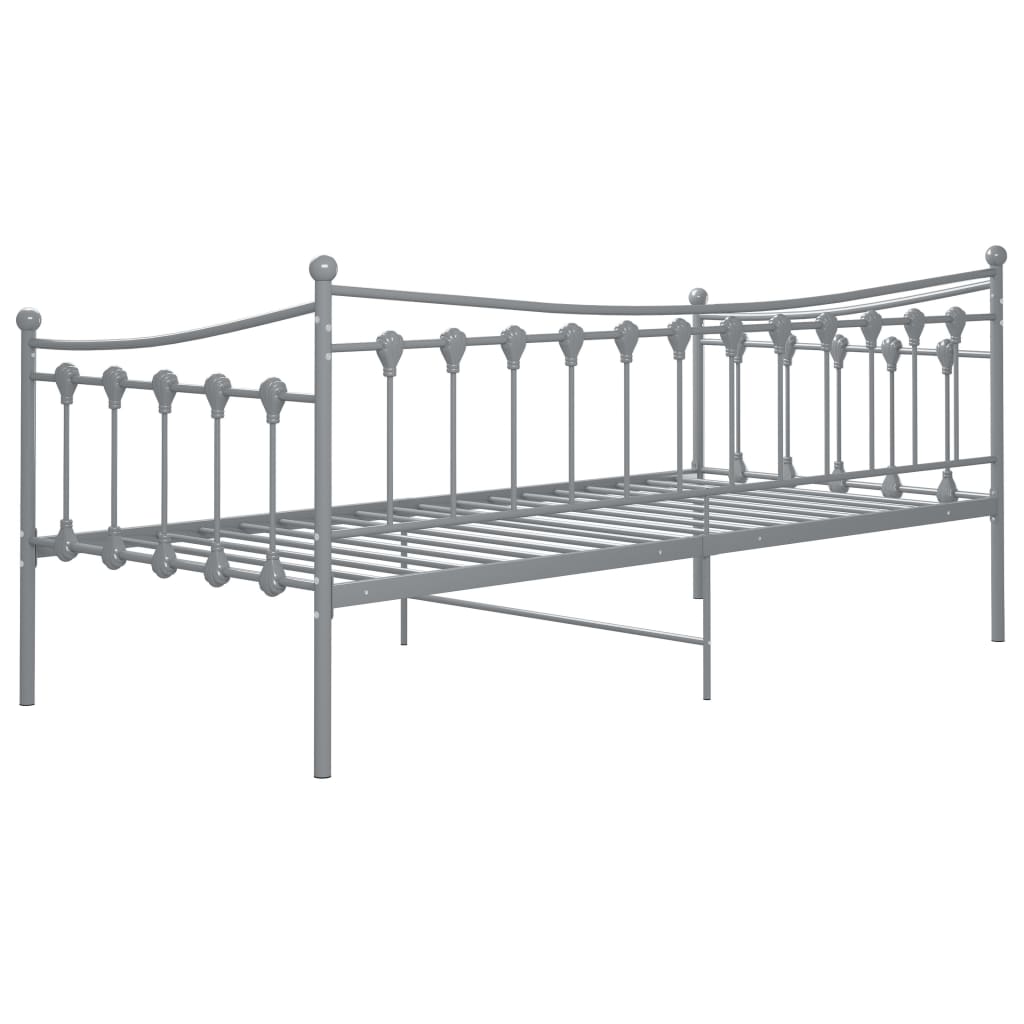 Sofa Bed Frame without Mattress Grey Metal 90x200 cm