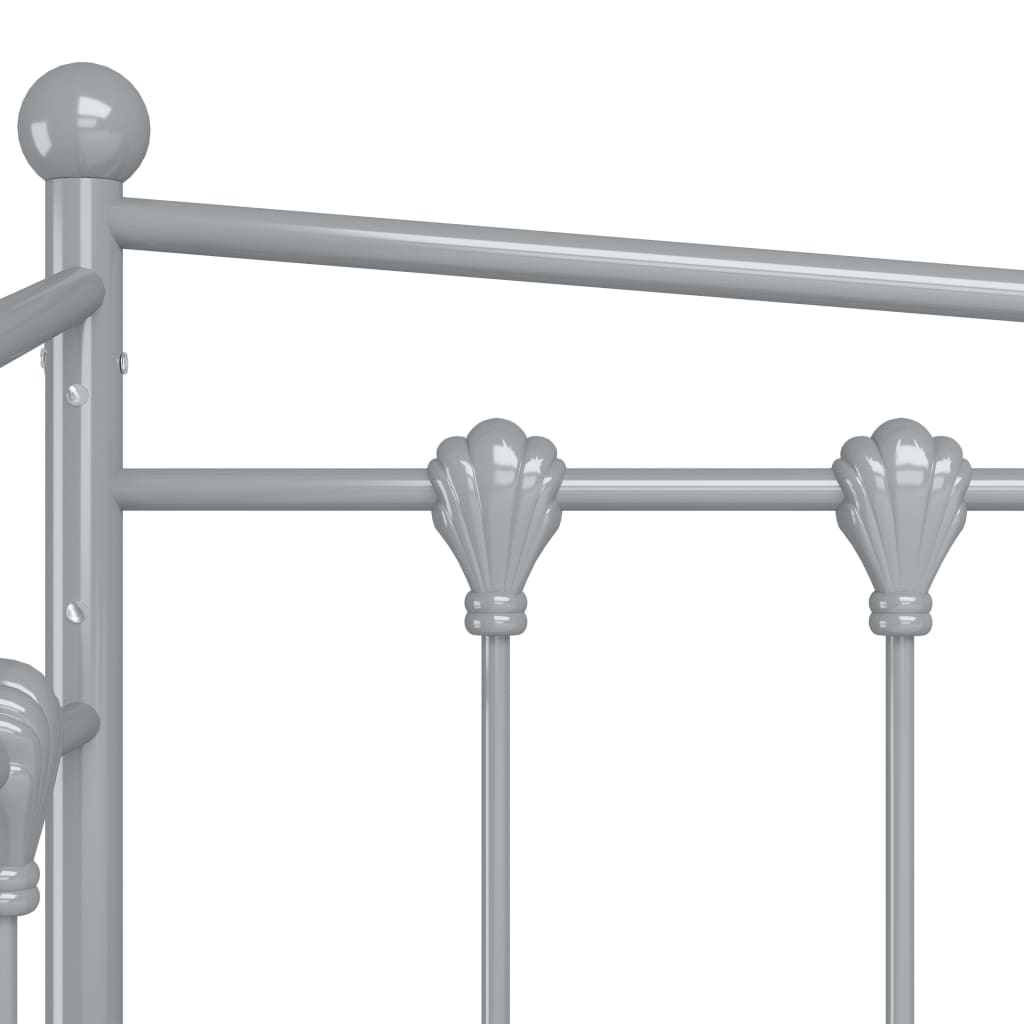 Sofa Bed Frame without Mattress Grey Metal 90x200 cm