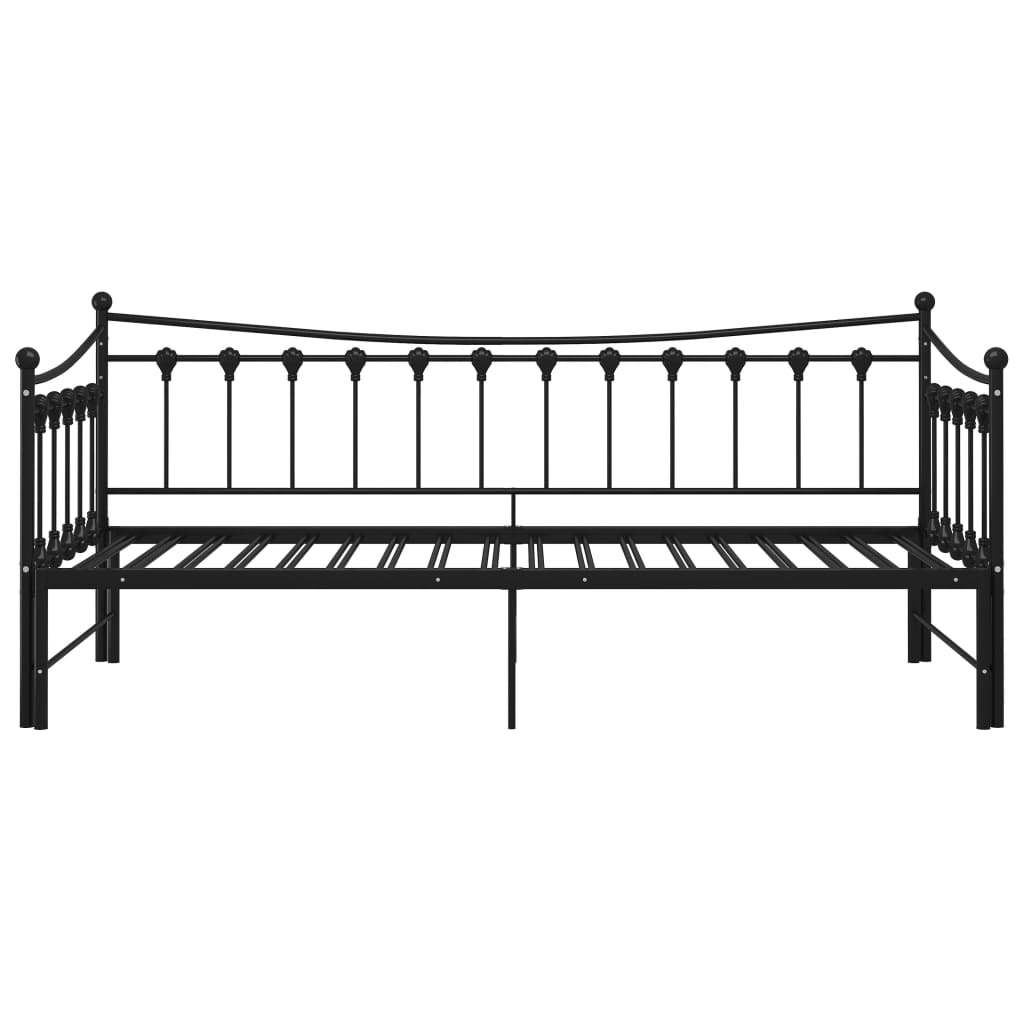 Pull-out Sofa Bed Frame without Mattress Black Metal 90x200 cm