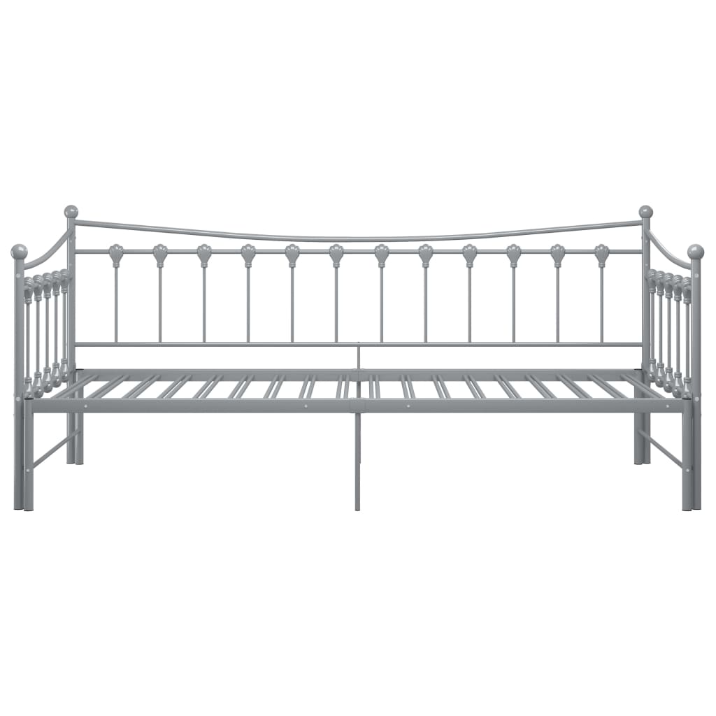 Pull-out Sofa Bed Frame without Mattress Grey Metal 90x200 cm