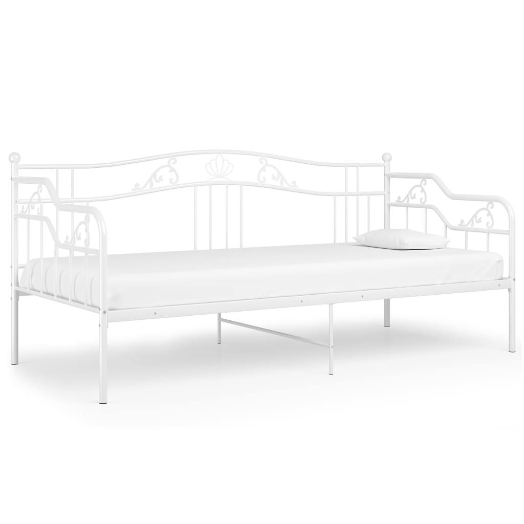 Sofa Bed Frame without Mattress White Metal 90x200 cm