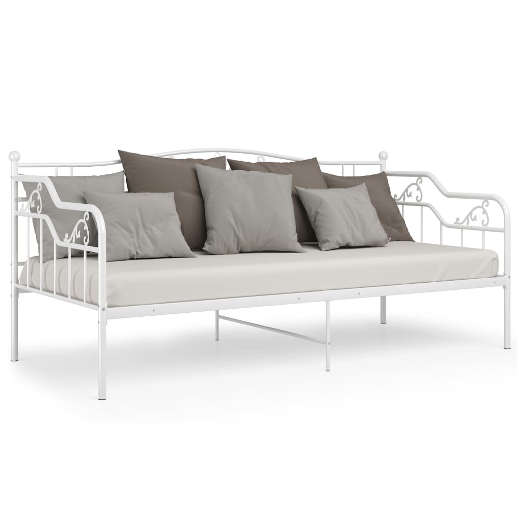Sofa Bed Frame without Mattress White Metal 90x200 cm