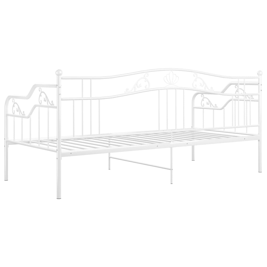 Sofa Bed Frame without Mattress White Metal 90x200 cm