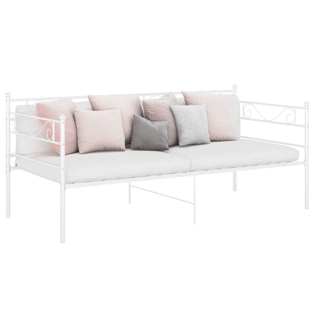 Sofa Bed Frame without Mattress White Metal 90x200 cm