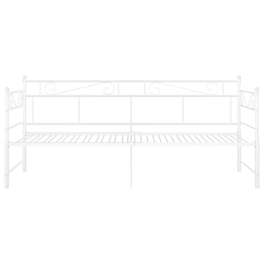 Pull-out Sofa Bed Frame without Mattress White Metal 90x200 cm