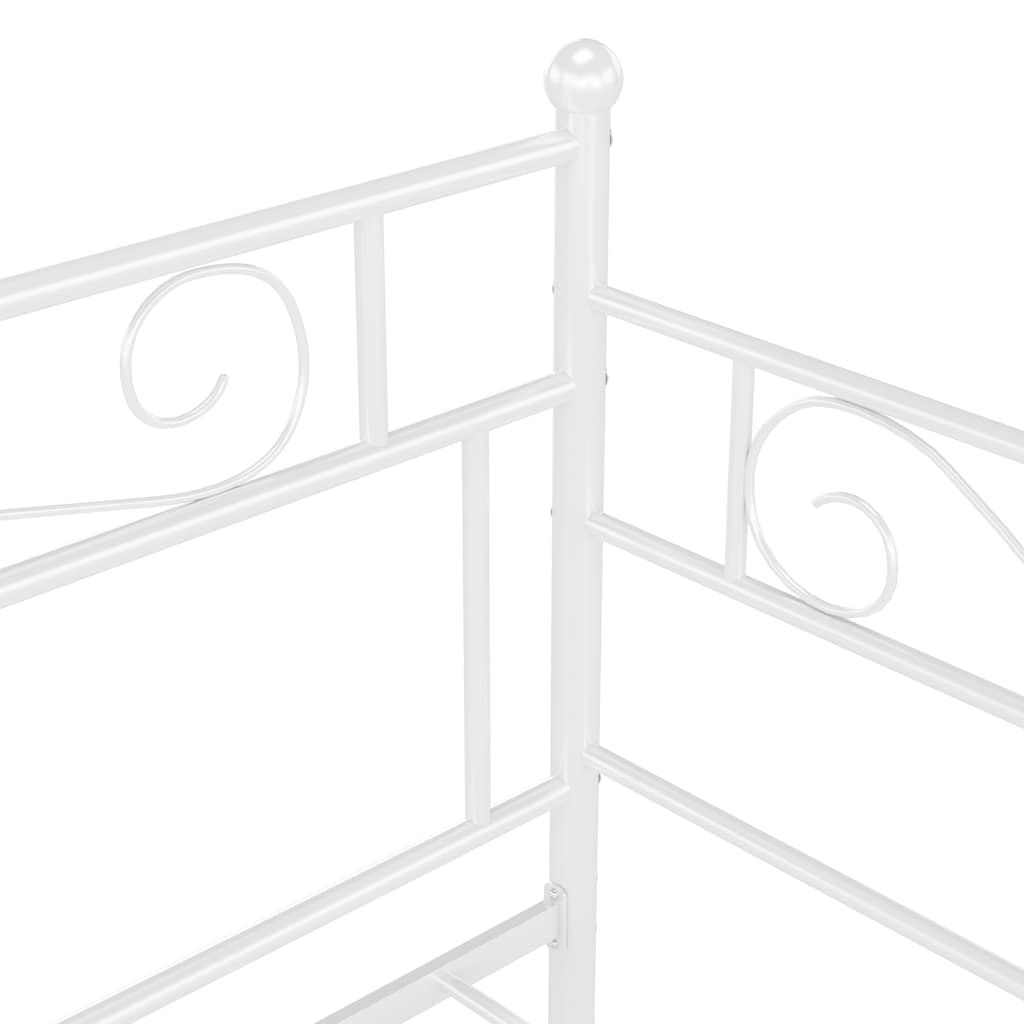 Pull-out Sofa Bed Frame without Mattress White Metal 90x200 cm