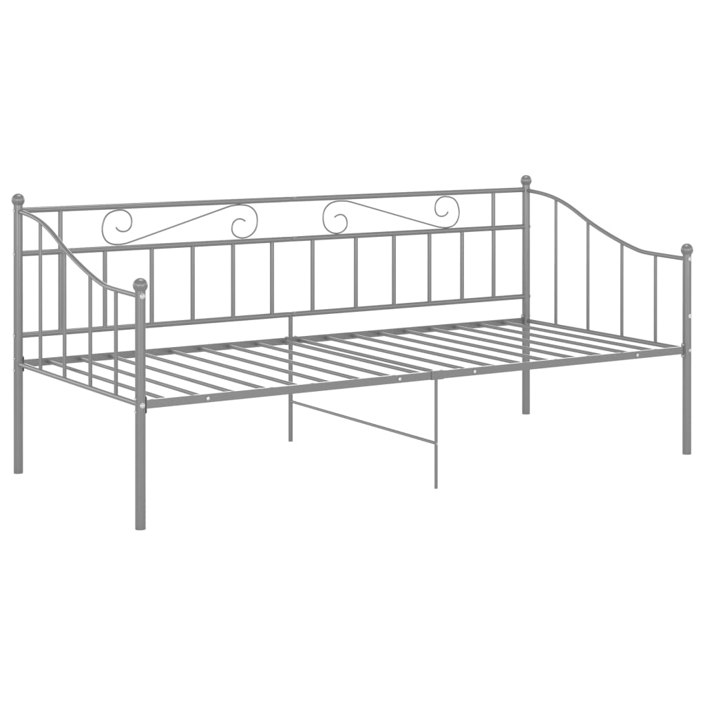 Sofa Bed Frame without Mattress Grey Metal 90x200 cm