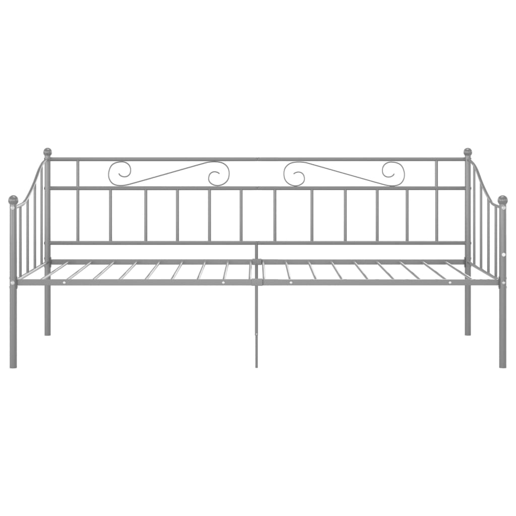Sofa Bed Frame without Mattress Grey Metal 90x200 cm