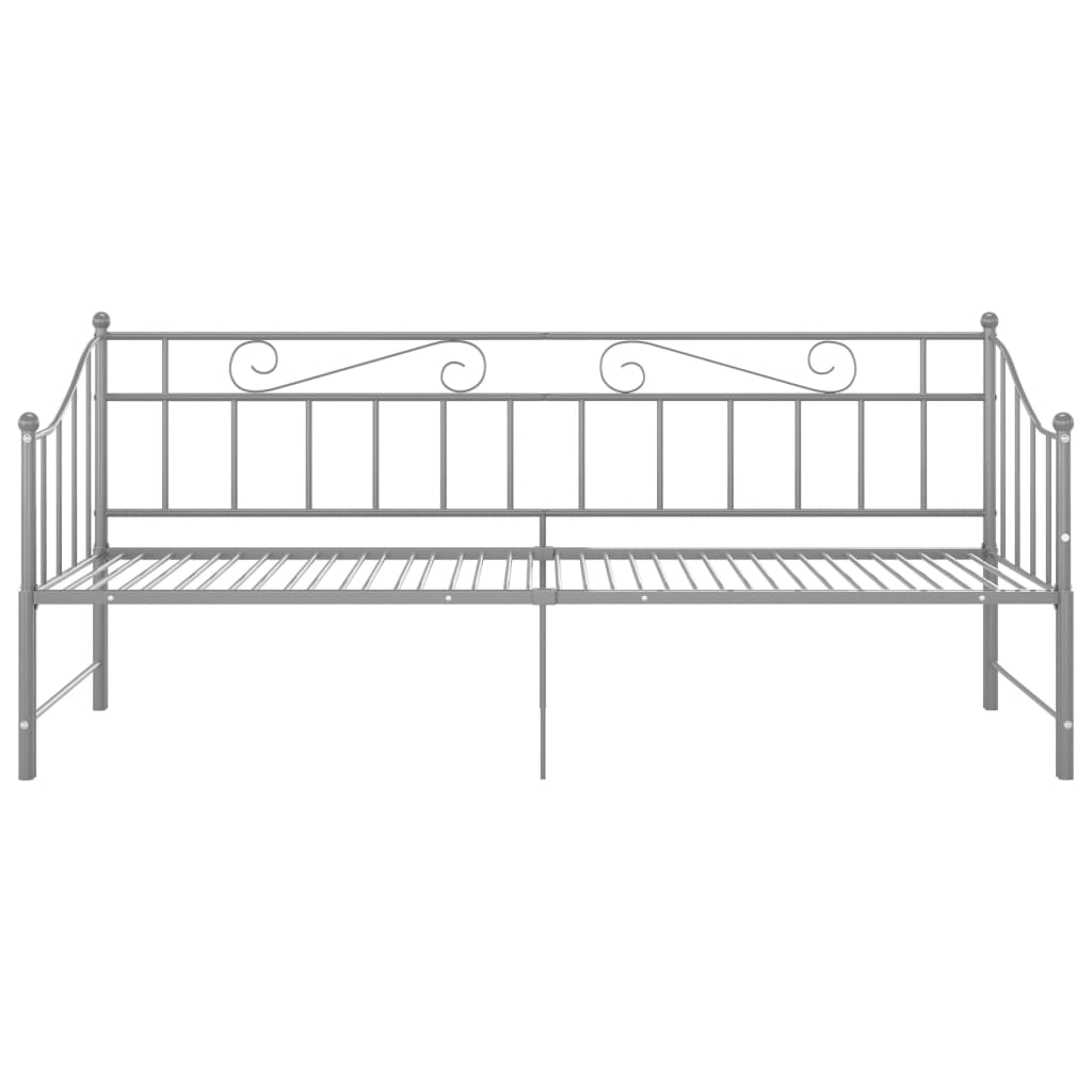 Pull-out Sofa Bed Frame without Mattress Grey Metal 90x200 cm