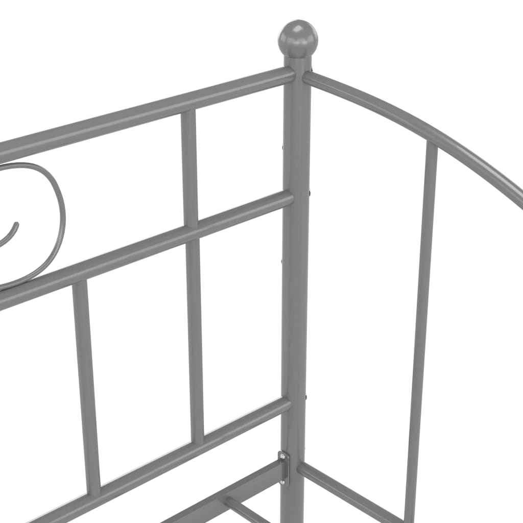 Pull-out Sofa Bed Frame without Mattress Grey Metal 90x200 cm