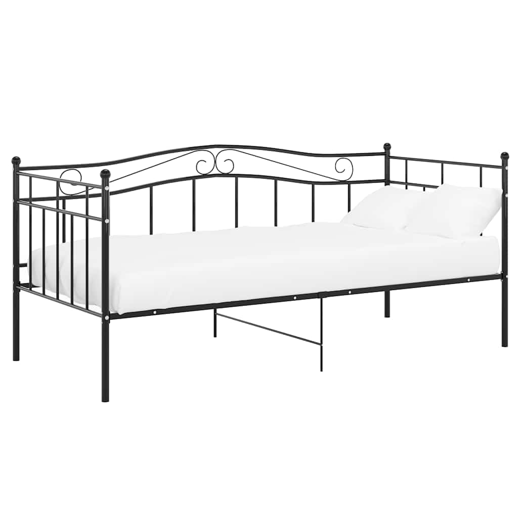 Sofa Bed Frame without Mattress Black Metal 90x200 cm