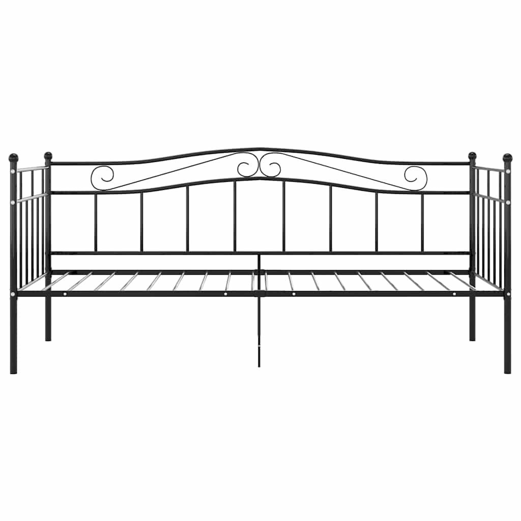Sofa Bed Frame without Mattress Black Metal 90x200 cm