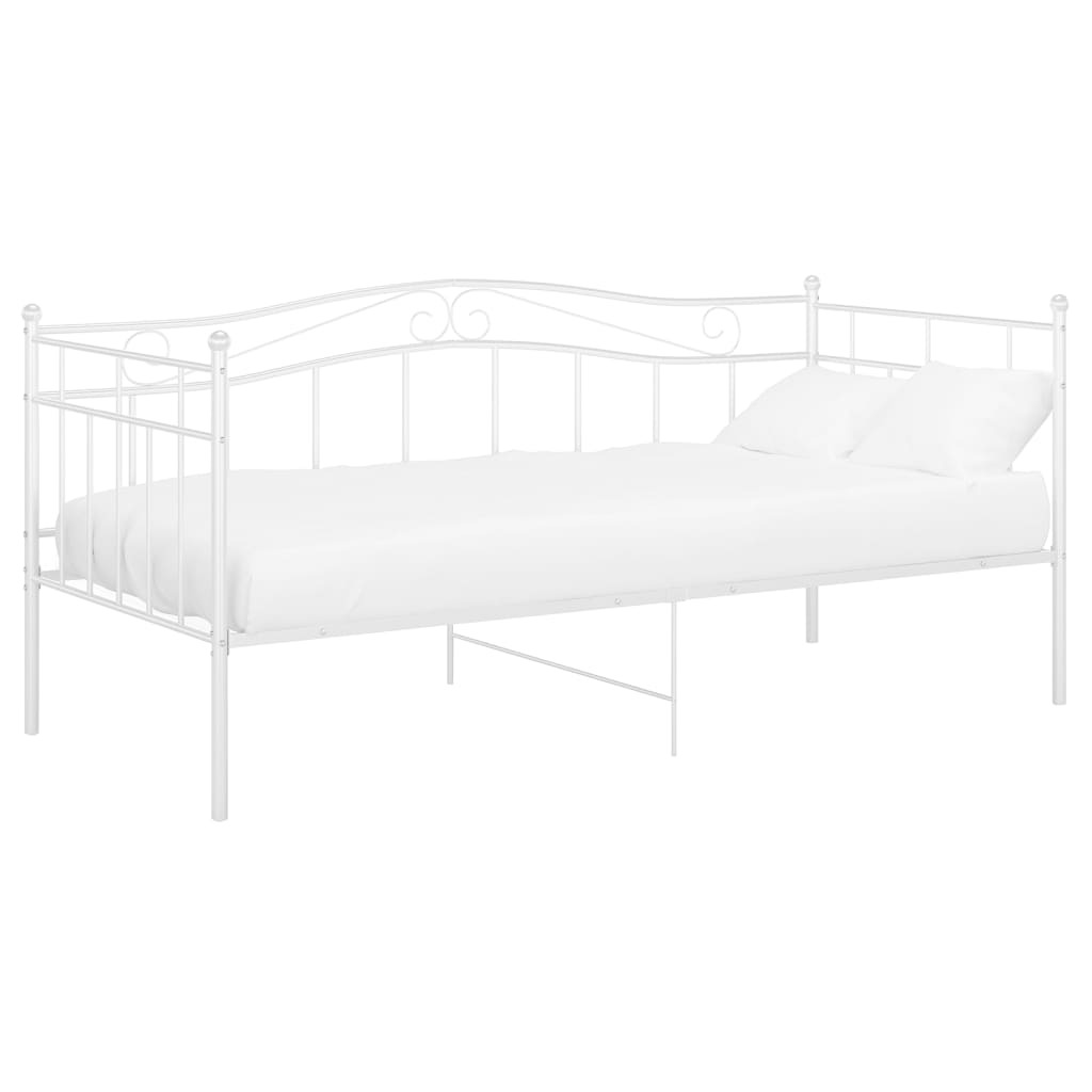 Sofa Bed Frame without Mattress White Metal 90x200 cm