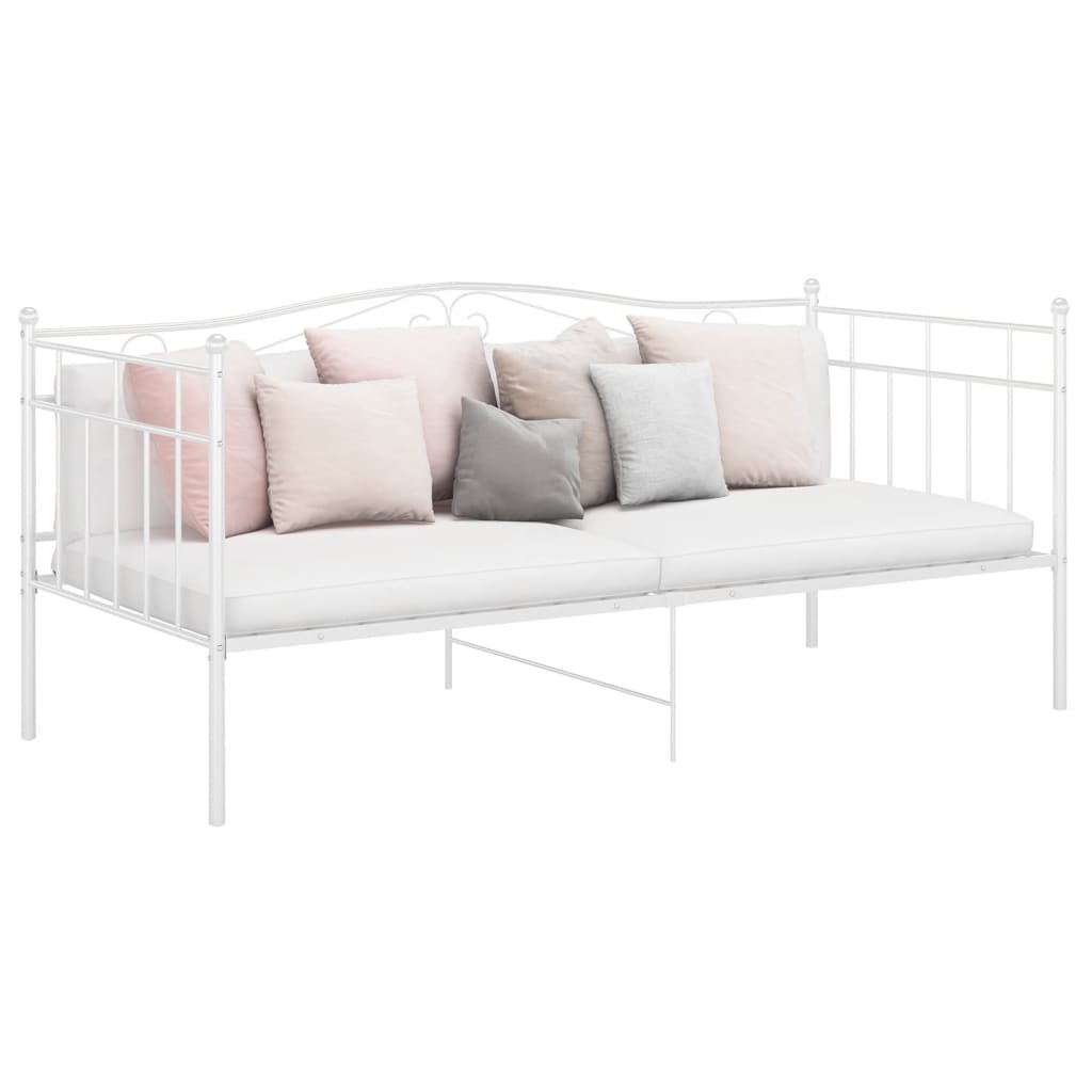 Sofa Bed Frame without Mattress White Metal 90x200 cm