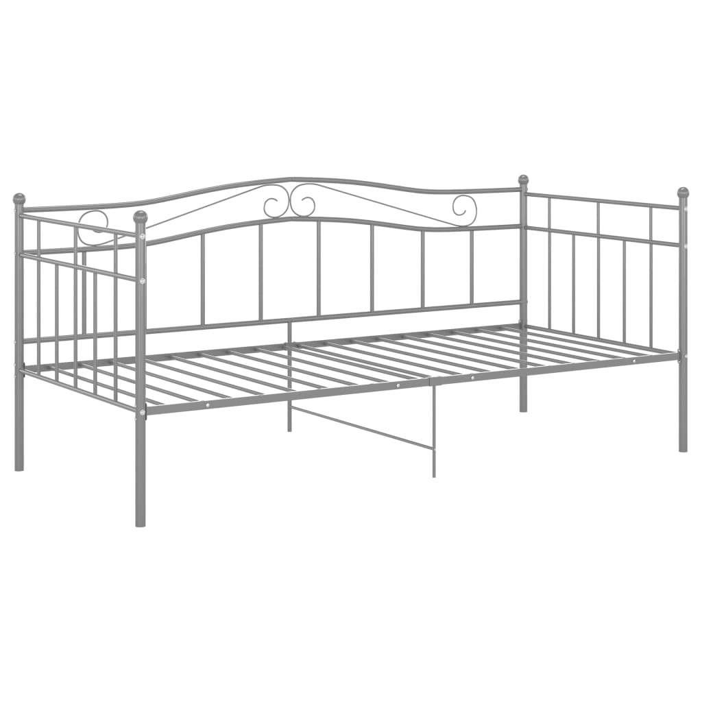 Sofa Bed Frame without Mattress Grey Metal 90x200 cm