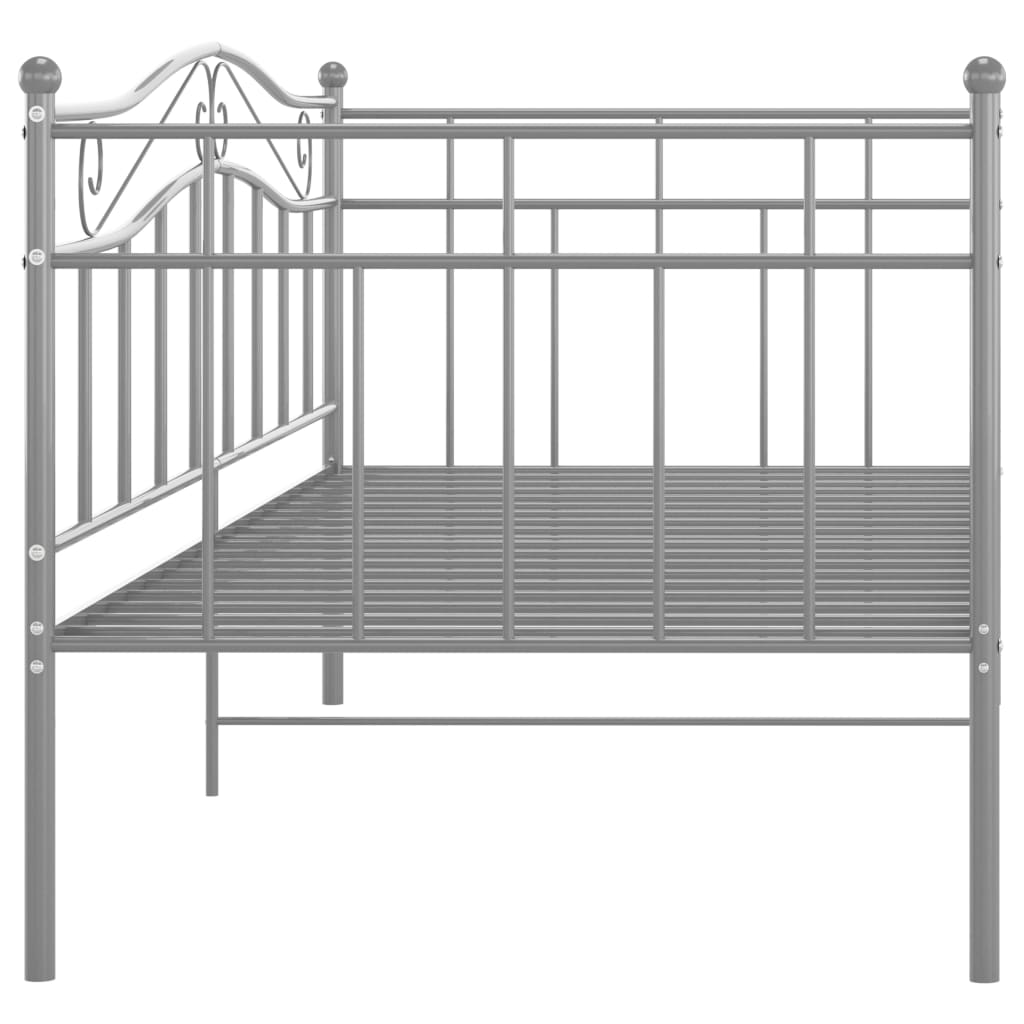 Sofa Bed Frame without Mattress Grey Metal 90x200 cm
