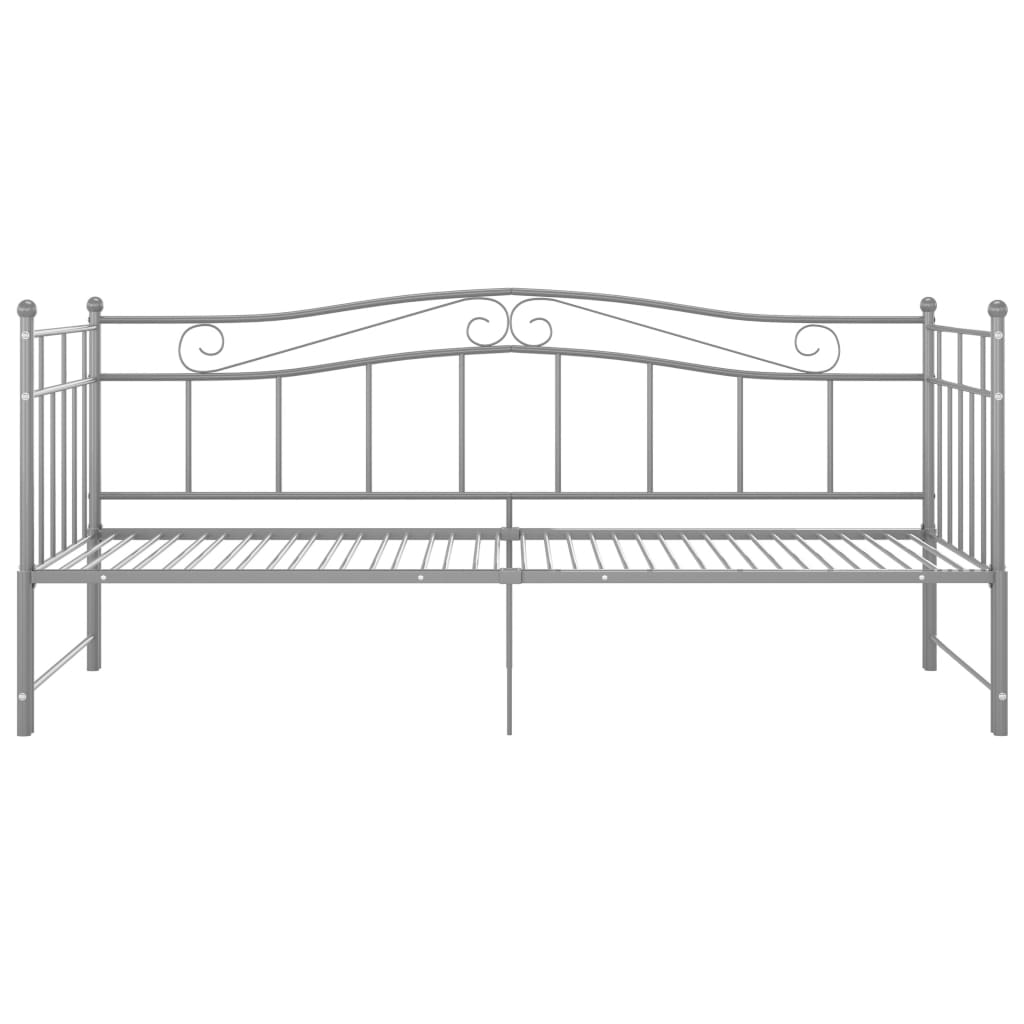 Pull-out Sofa Bed Frame without Mattress Grey Metal 90x200 cm