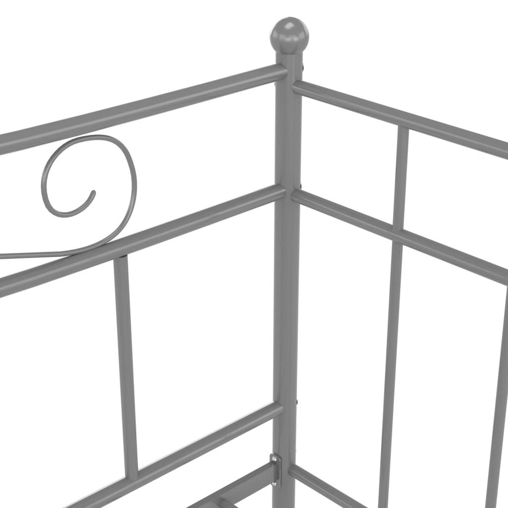 Pull-out Sofa Bed Frame without Mattress Grey Metal 90x200 cm