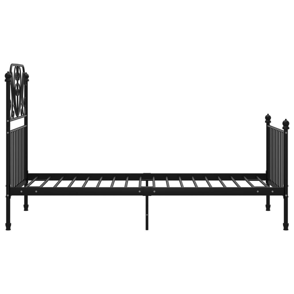 Bed Frame without Mattress Black Metal 90x200 cm