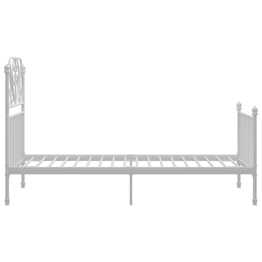 Bed Frame without Mattress White Metal 90x200 cm