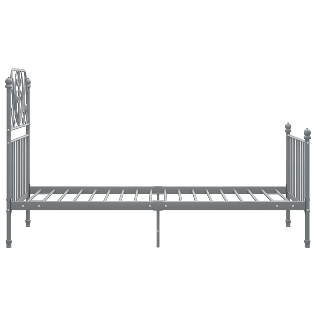 Bed Frame without Mattress Grey Metal 90x200 cm