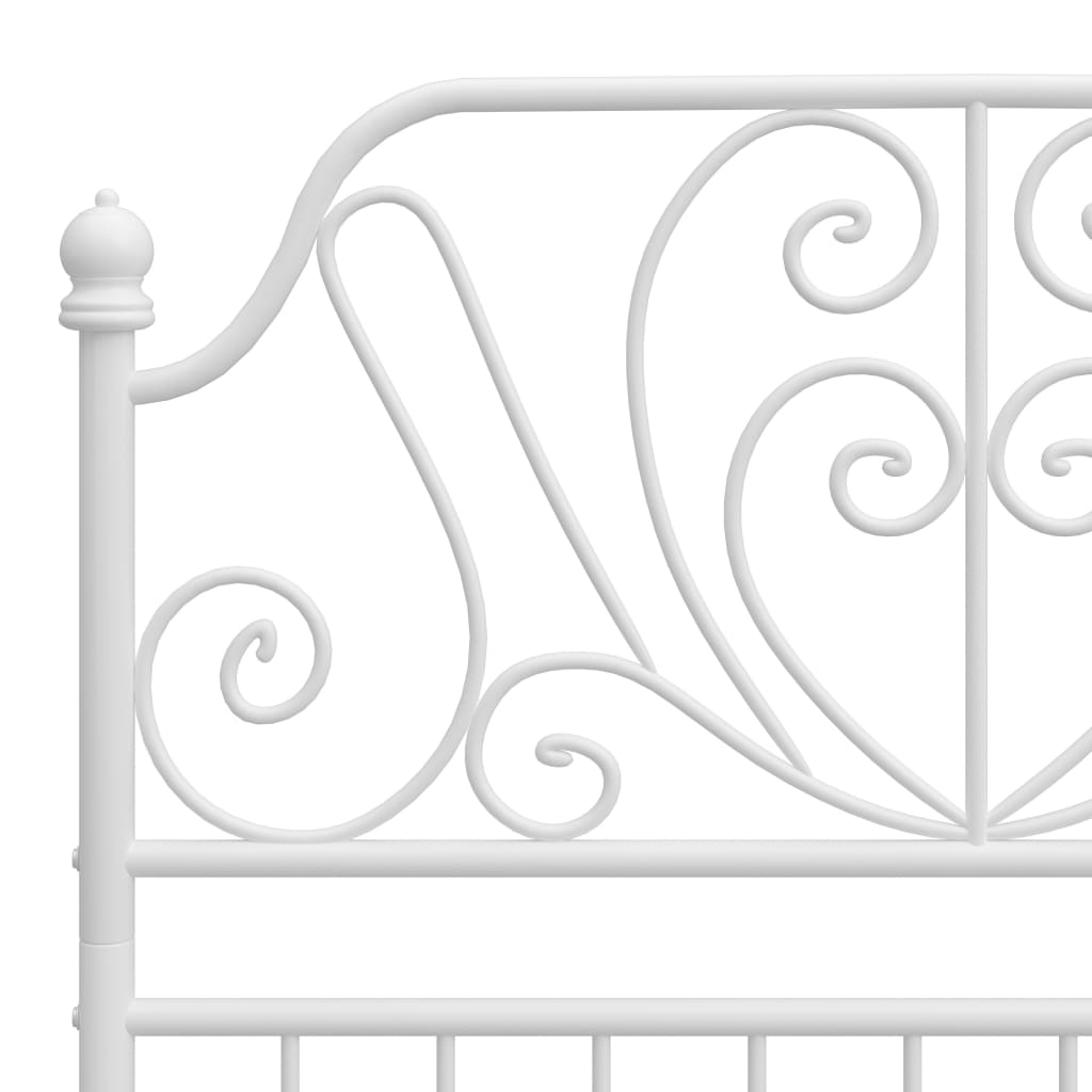 Bed Frame without Mattress White Metal 100x200 cm