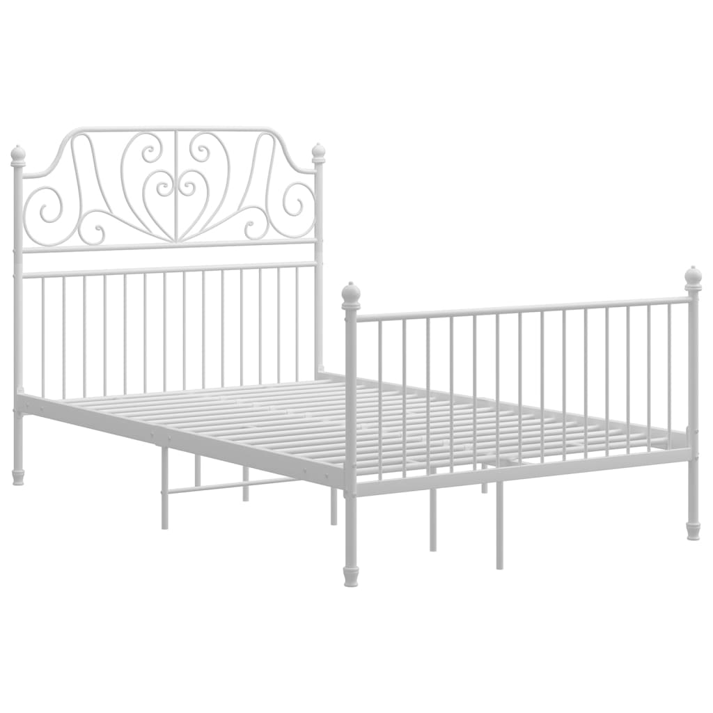 Bed Frame without Mattress White Metal 120x200 cm