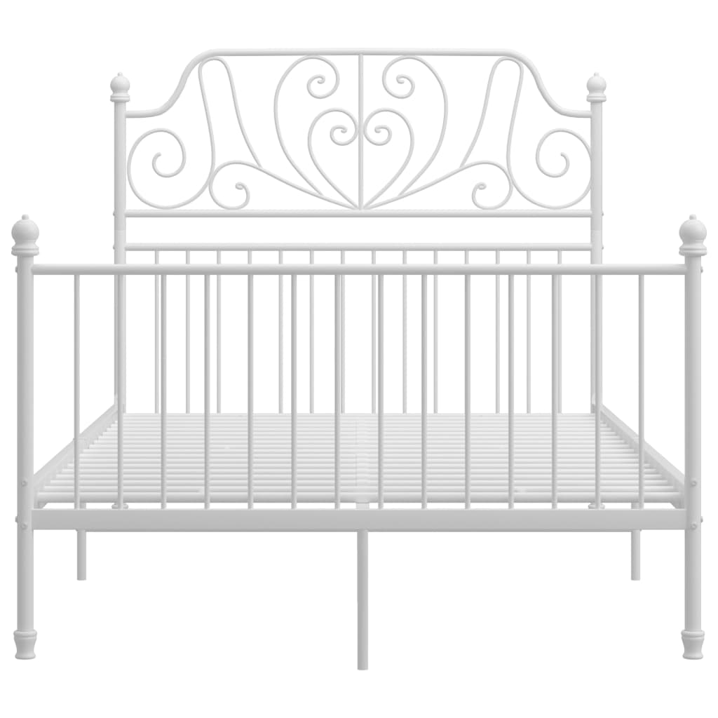Bed Frame without Mattress White Metal 120x200 cm