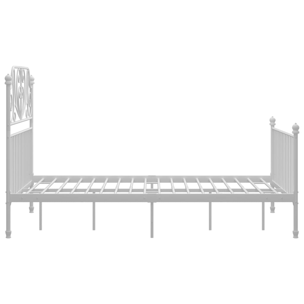 Bed Frame without Mattress White Metal 120x200 cm