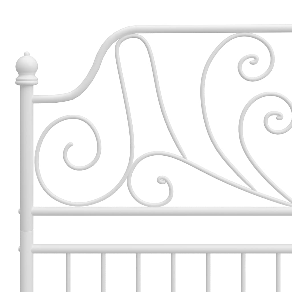 Bed Frame without Mattress White Metal 120x200 cm