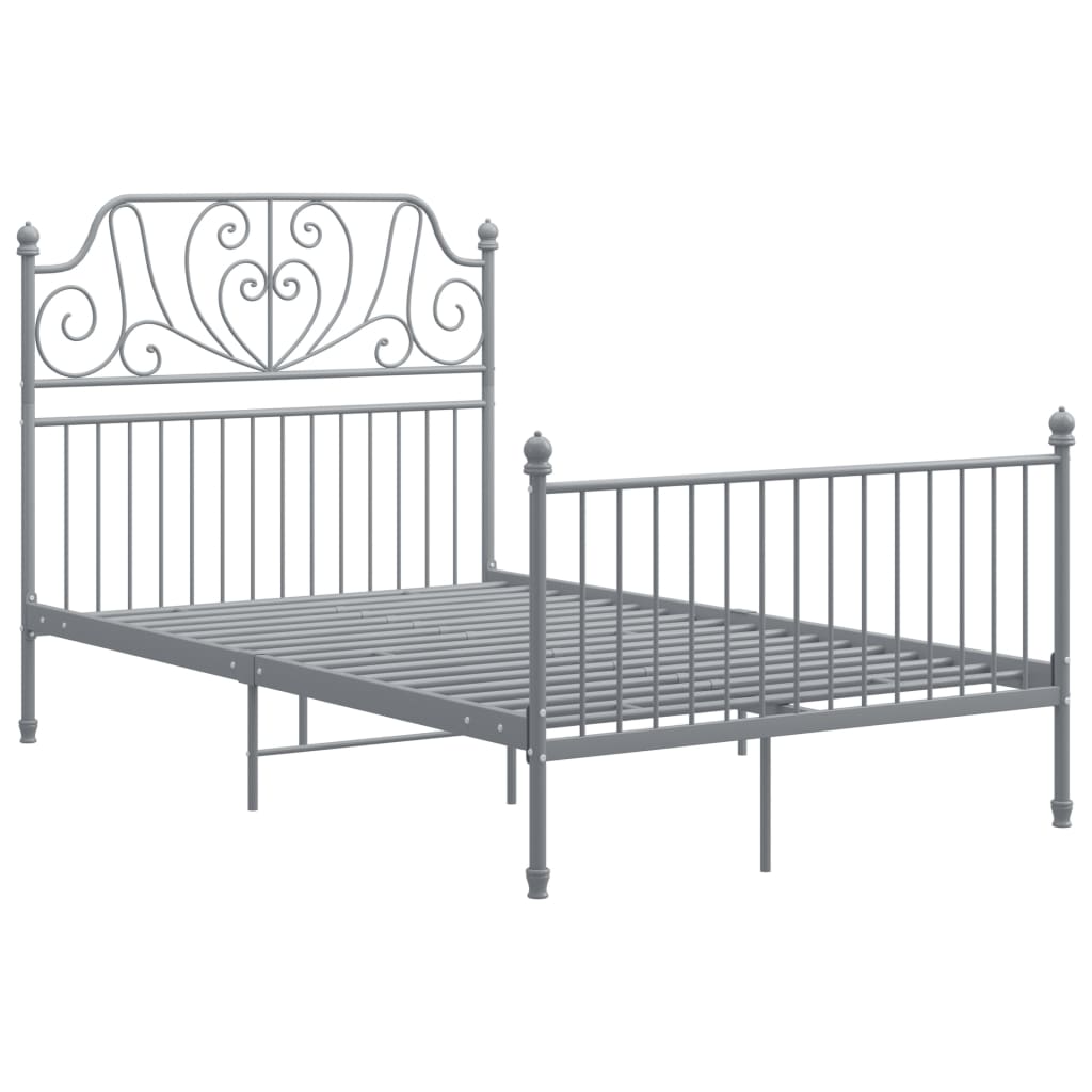 Bed Frame without Mattress Grey Metal 120x200 cm
