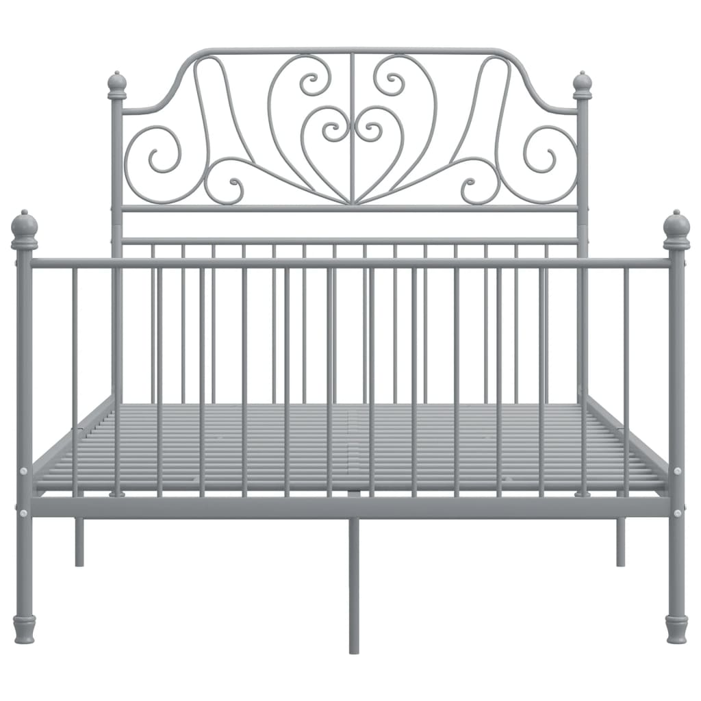 Bed Frame without Mattress Grey Metal 120x200 cm