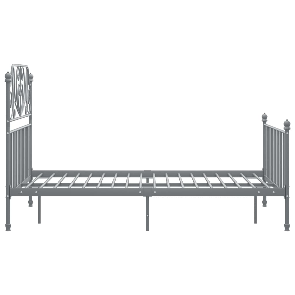 Bed Frame without Mattress Grey Metal 120x200 cm