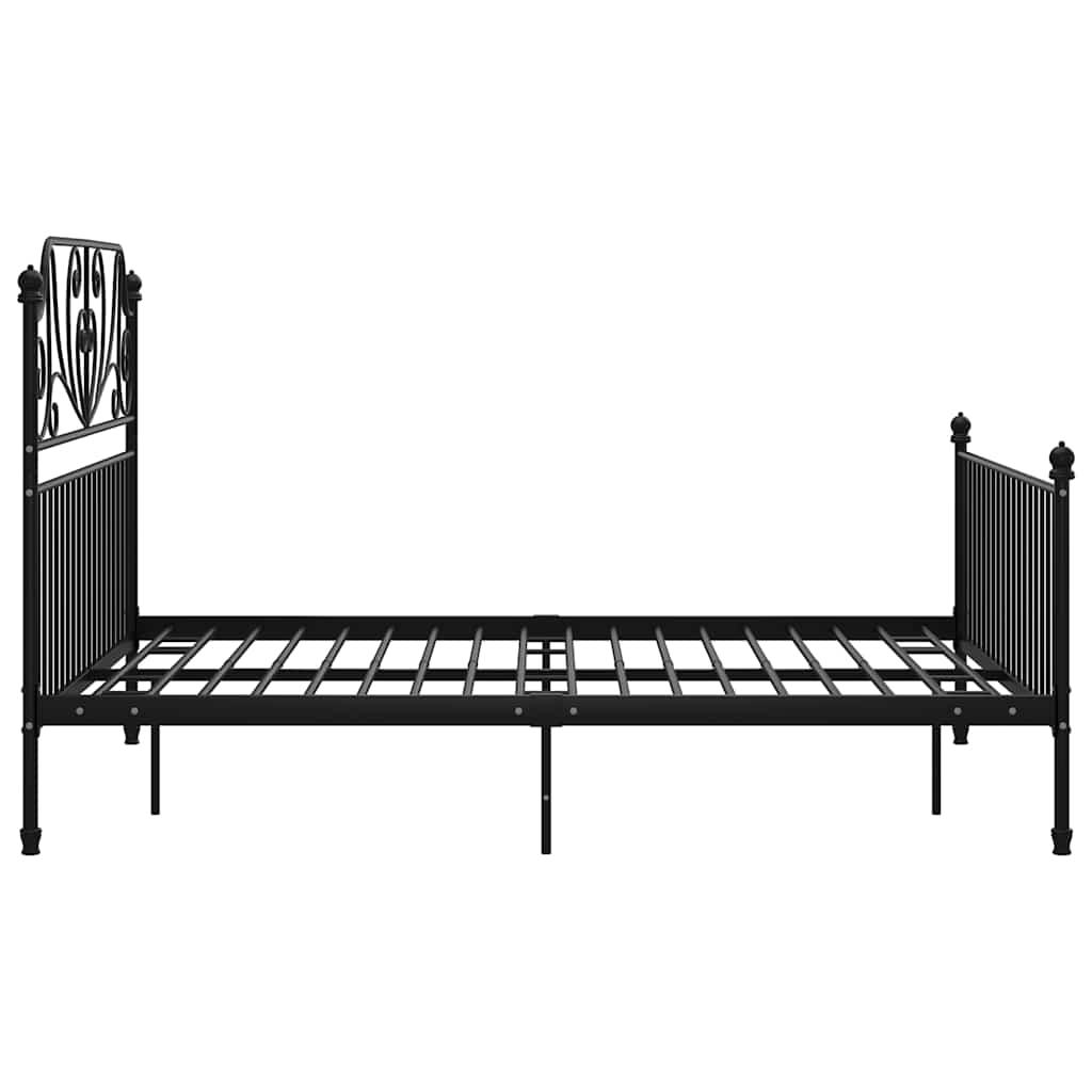 Bed Frame without Mattress Black Metal 140x200 cm