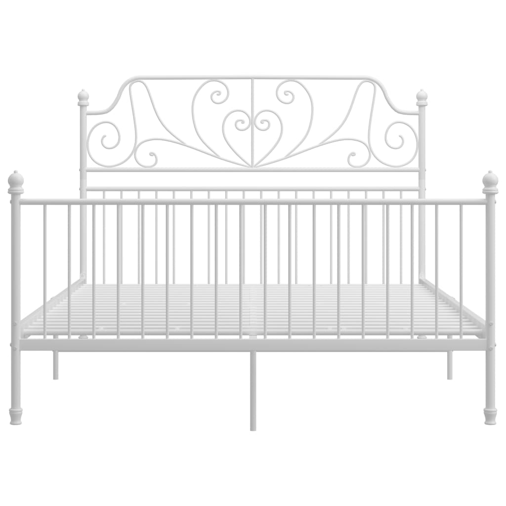 Bed Frame with Headboard without Mattress White 140x200 cm Metal