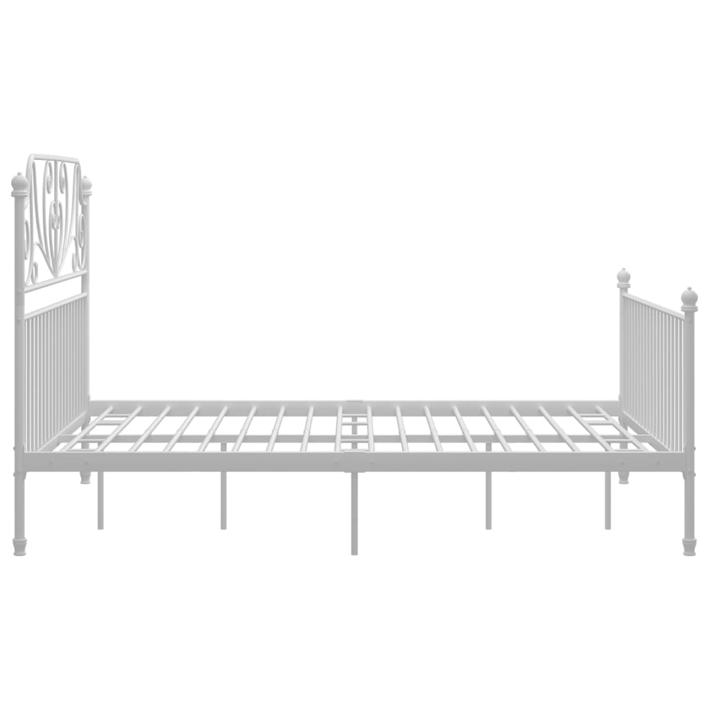 Bed Frame with Headboard without Mattress White 140x200 cm Metal