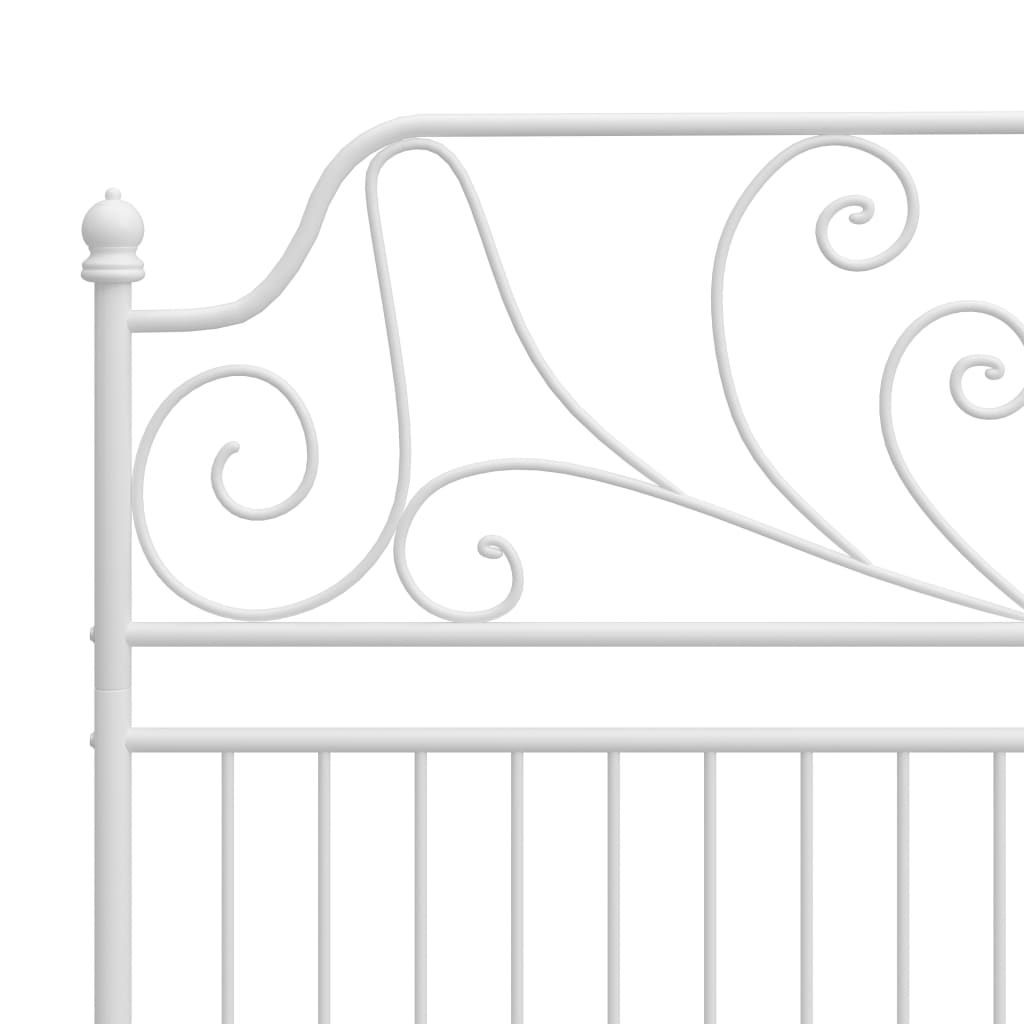 Bed Frame with Headboard without Mattress White 140x200 cm Metal