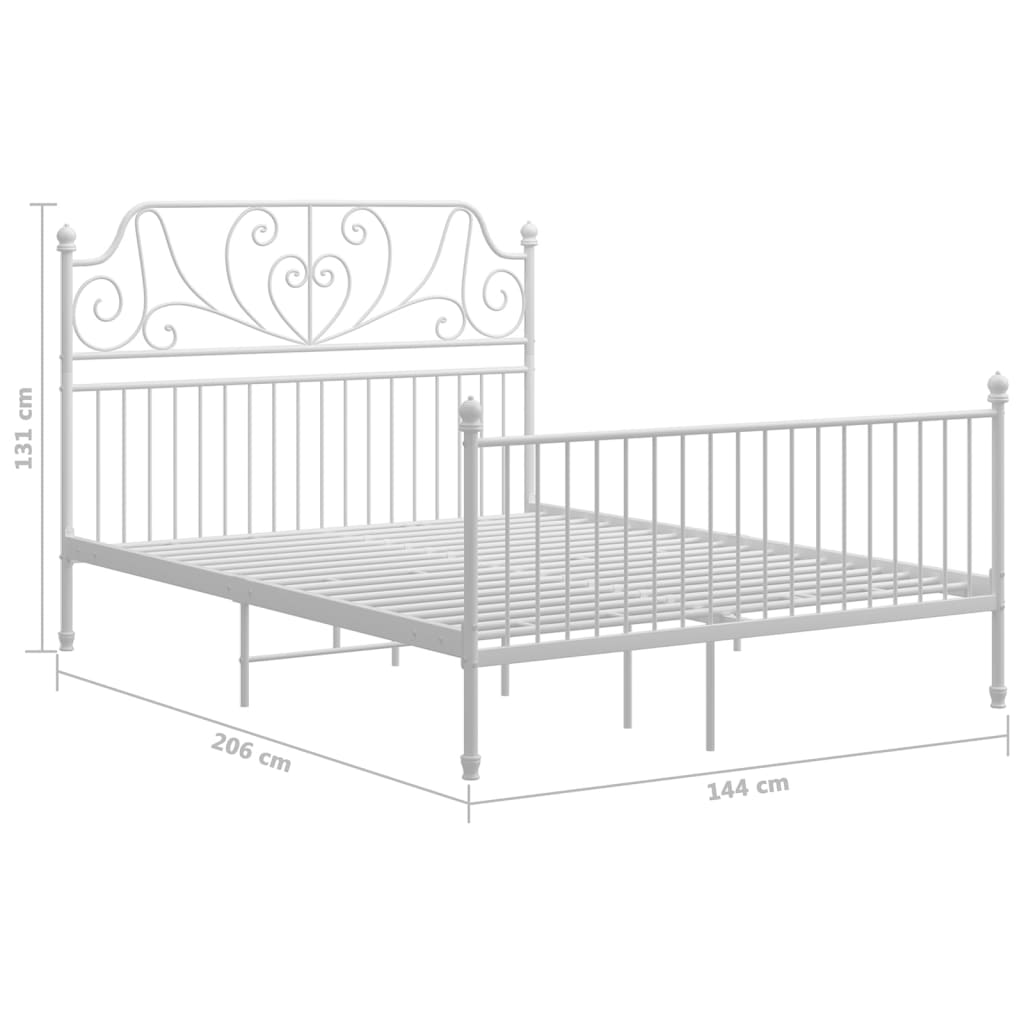 Bed Frame with Headboard without Mattress White 140x200 cm Metal